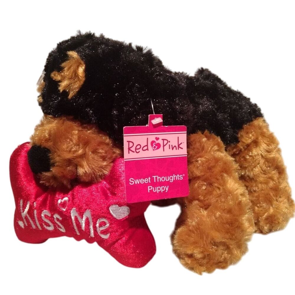 Red & Pink Sweet Thoughts Puppy Plush - 11" - Valentine